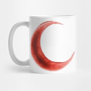 Glowing red crescent moon Mug